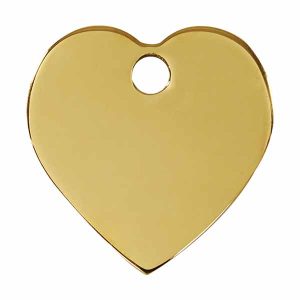 Red Dingo Brass Pet Name Tag Heart