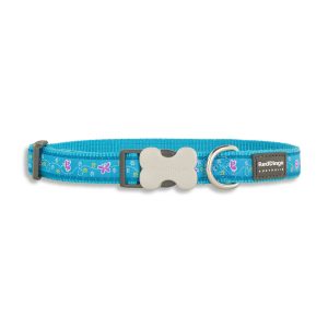 Red Dingo Butterfly Turquoise Bucklebone Dog Collar