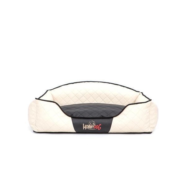 Hobby Dog Elite Dog Bed Beige with Black Pillow 1