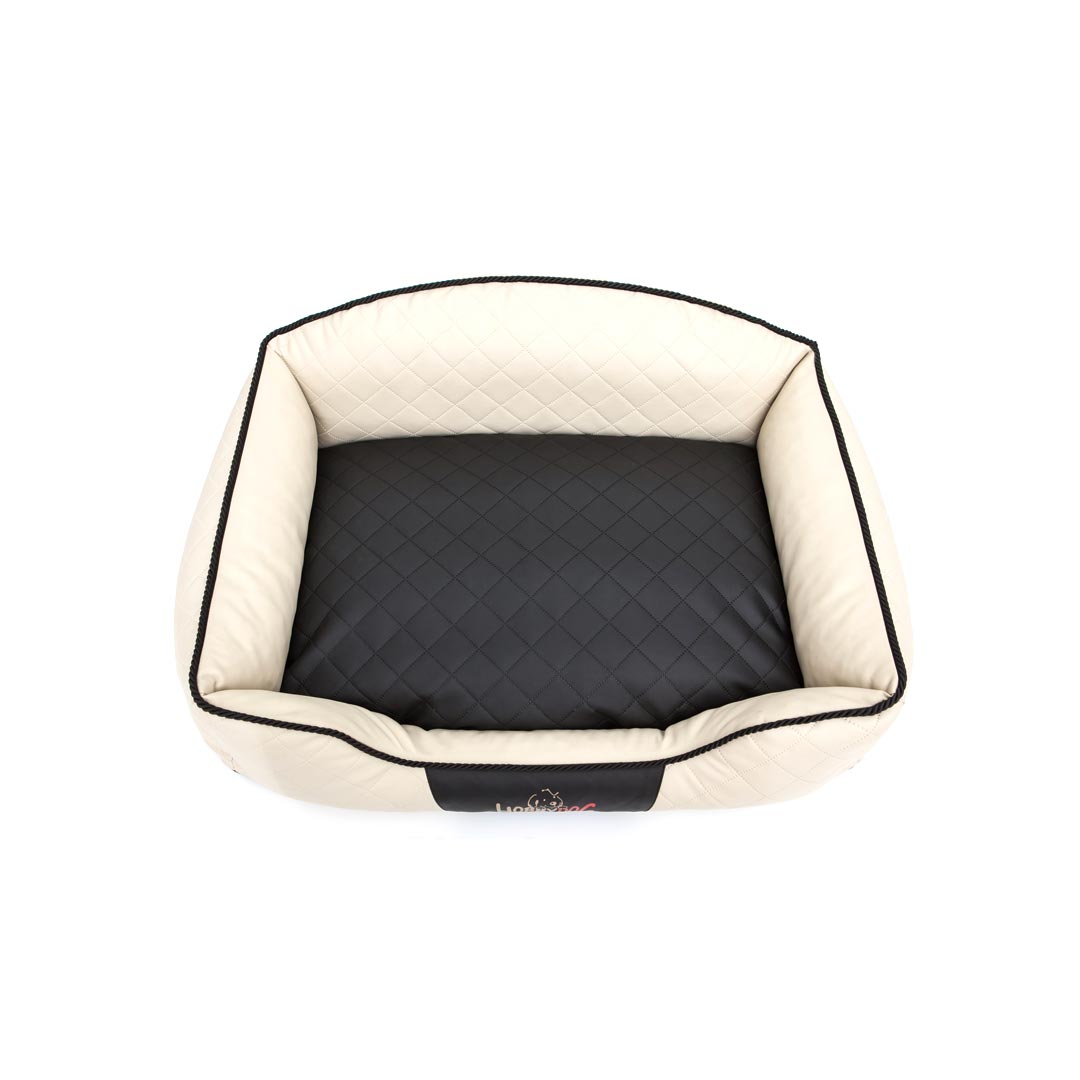 Hobby Dog Elite Dog Bed Beige with Black Pillow 2