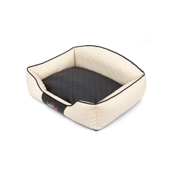 Hobby Dog Elite Dog Bed Beige with Black Pillow 3