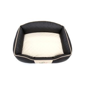 Hobby Dog Elite Dog Bed Black with Beige Pillow 2