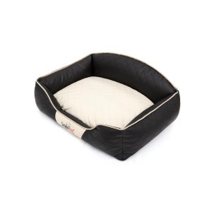 Hobby Dog Elite Dog Bed Black with Beige Pillow 3