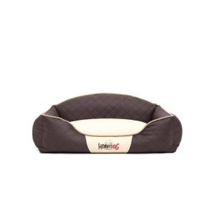 Hobby Dog Elite Dog Bed Brown with Beige Pillow 1