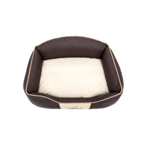 Hobby Dog Elite Dog Bed Brown with Beige Pillow 2