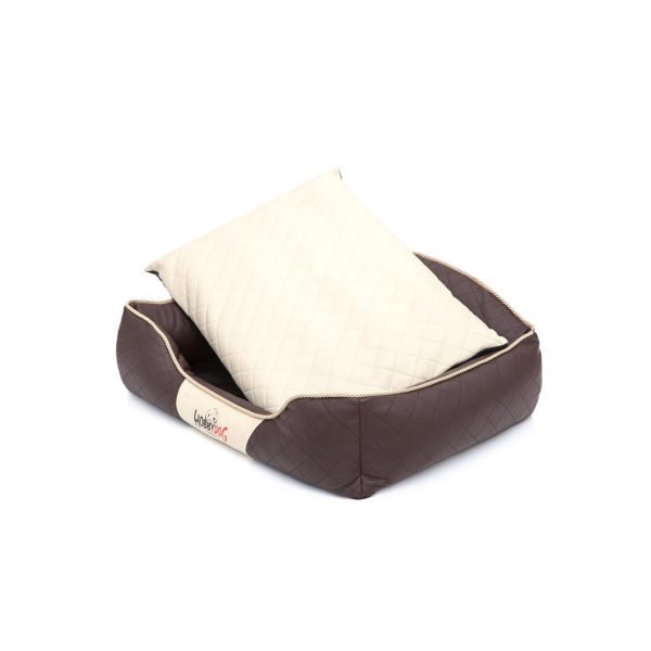 Hobby Dog Elite Dog Bed Brown with Beige Pillow 5