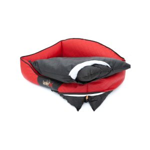 Hobby Dog Elite Dog Bed Red with Black Pillow 6