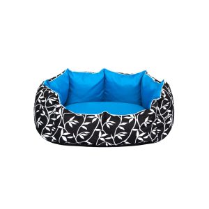 Hobby Dog New York Dog Bed Leaves Blue 1
