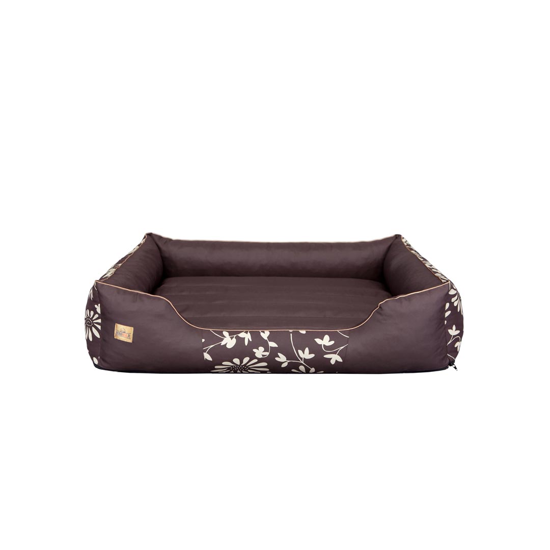 Hobby Dog Prestige Brown with Flowers Dog Bed 1