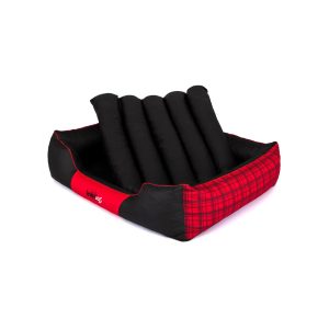 Hobby Dog Prestige Red with Grid Dog Bed 5
