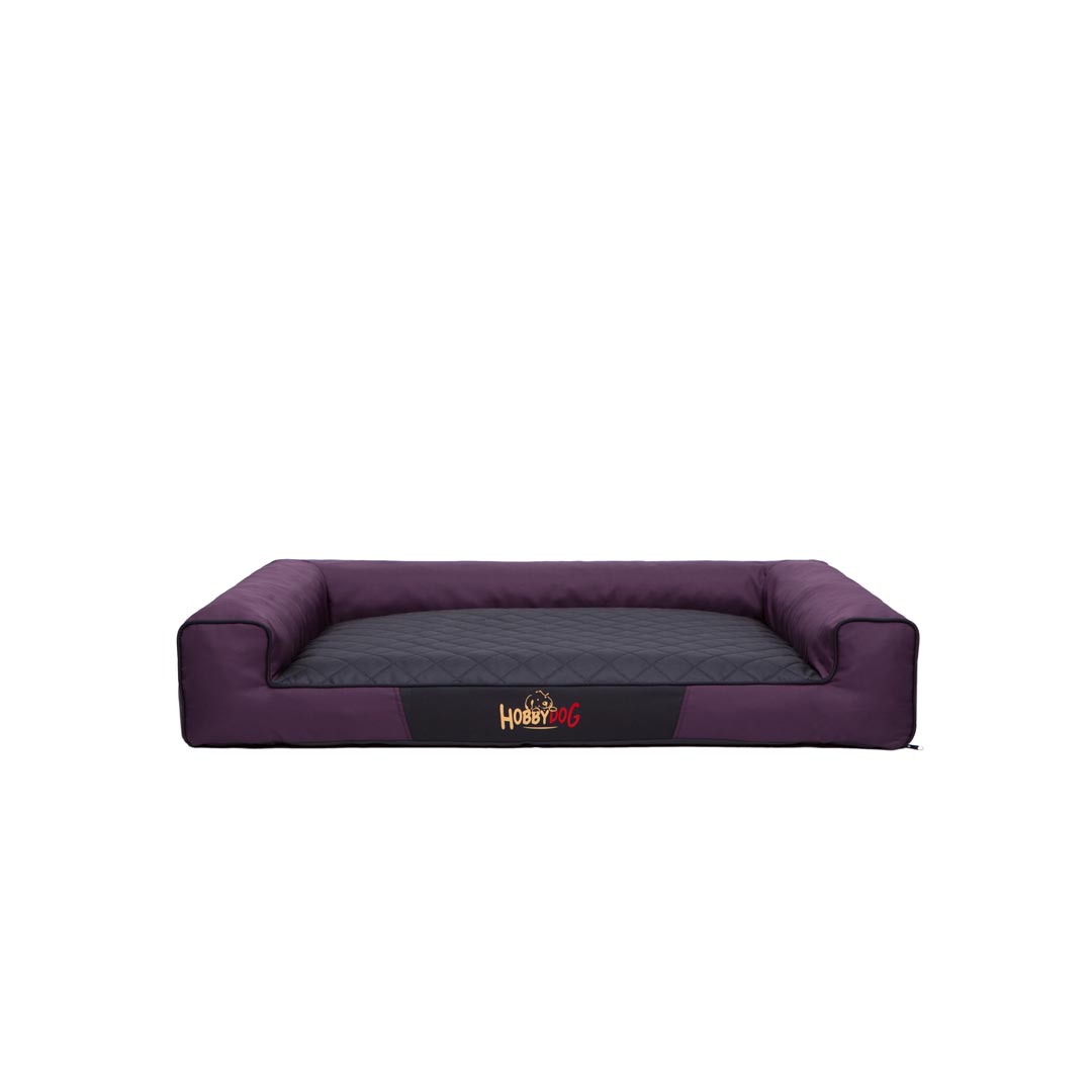 Hobby Dog Victoria Dog Bed Purple with Black Mattress 1