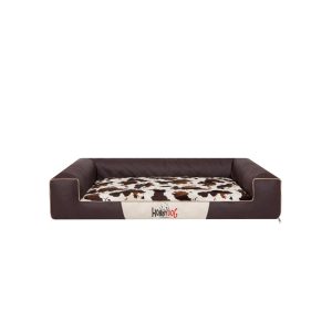 Hobby Dog Victoria LUX Dog Bed Dark Brown with Fur 2